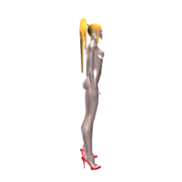 Nude Woman 4 with Red High Heel Shoes - Thumbnail 3