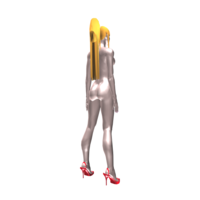 Nude Woman 4 with Red High Heel Shoes - Thumbnail 4