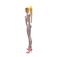 Nude Woman 4 with Red High Heel Shoes - Thumbnail 7