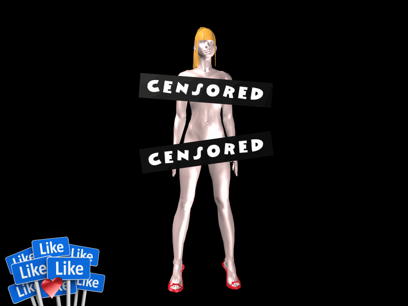 Nude Woman 4 with Red High Heel Shoes