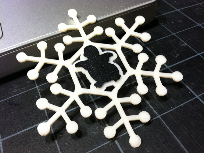 Penguin Snowflake 3D Print 130272