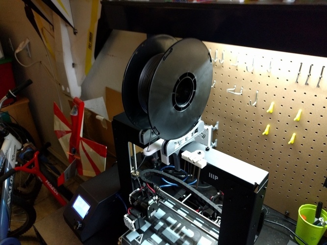 Top Mounting Rolling Spool Holder for Maker Select 3D Print 130284