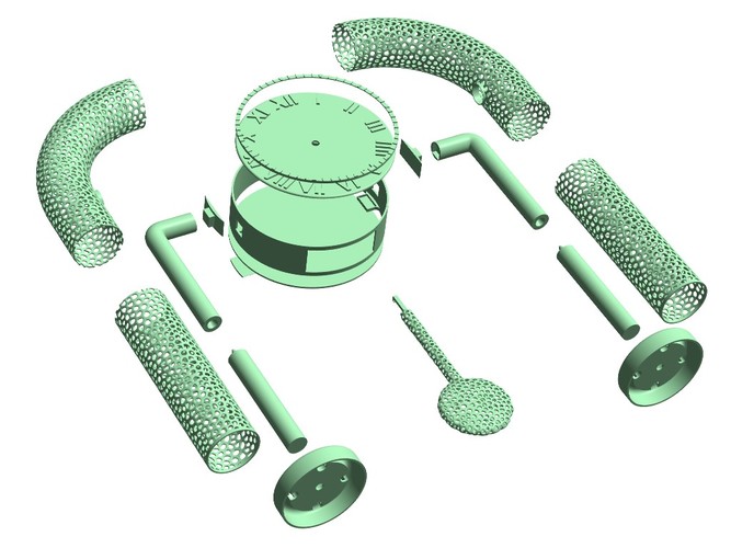 Voronoi Pendulum Clock 3D Print 13097