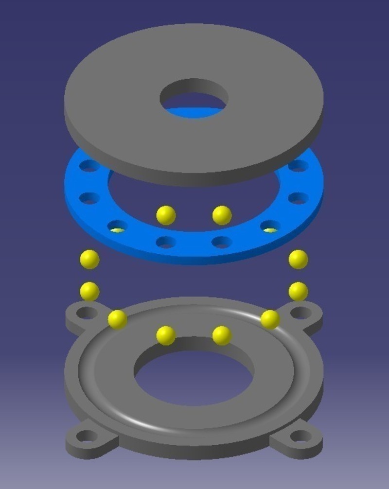 Thrust bearing, 4.5mm balls