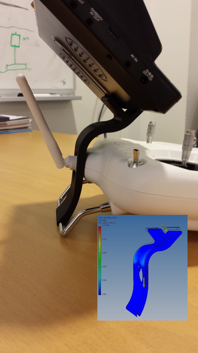 LCD screen holder for DJI radio