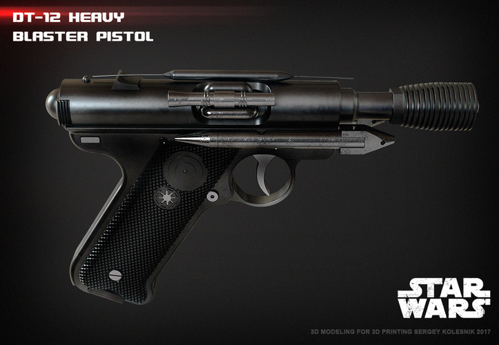 3D Printed DT-12 heavy blaster pistol by Sergey Kolesnik | Pinshape