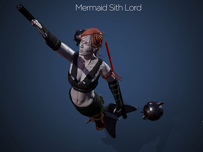 Mermaid Sith Lord - Pinshap Character Modeling Contest 3D Print 131358