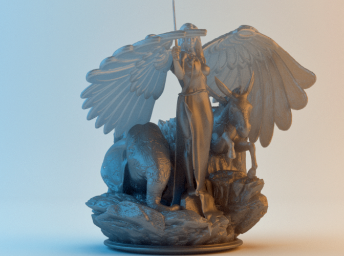 Angle, Elephant and Donkey 3D Print 131456