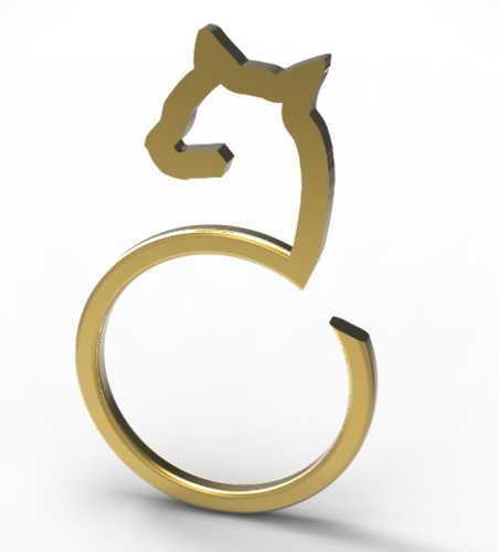 abstract cat ring 3D Print 131745