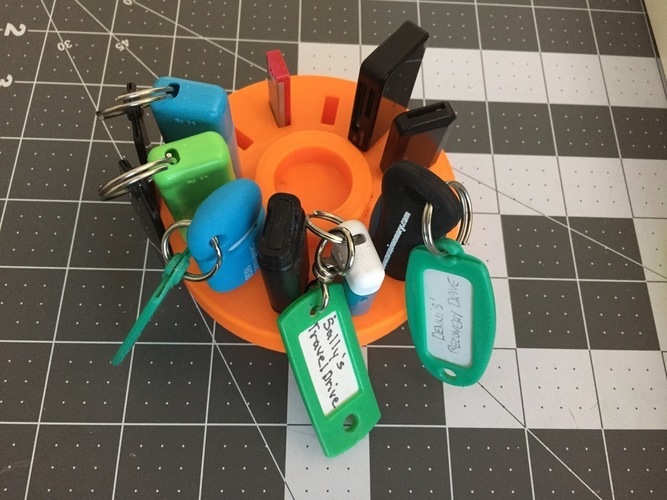 USB Drive Holder - Round 3D Print 131976
