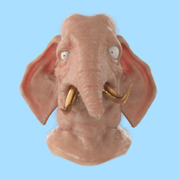 Small Elephant With Golden Teeth 3D Printing 132066