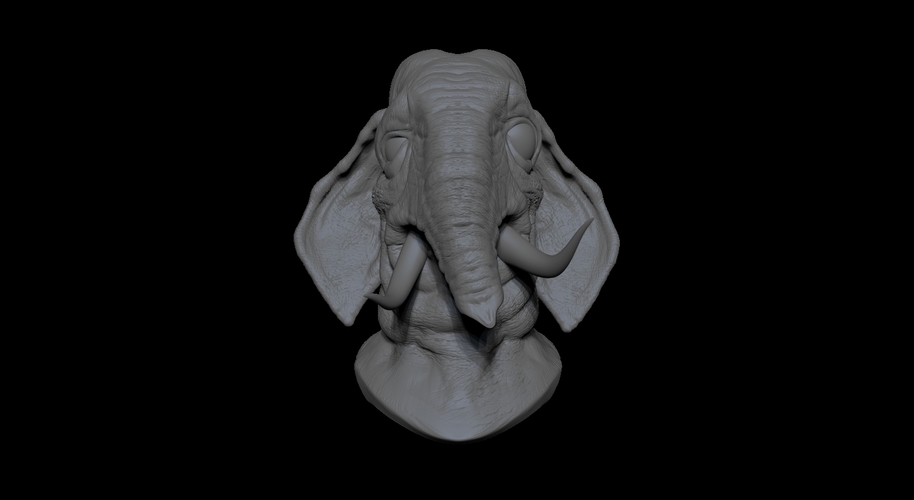 Elephant With Golden Teeth 3D Print 132072