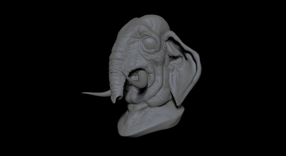 Elephant With Golden Teeth 3D Print 132073
