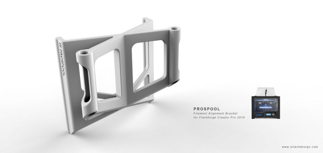 Flashforge Creator Pro 2016 PROSPOOL Filament Alignment Bracket 3D Print 132078