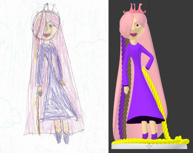 Kid Drawing to 3D model - Princess Kyera