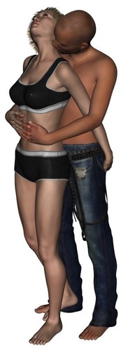 Couple kissing Version 2 dressed 