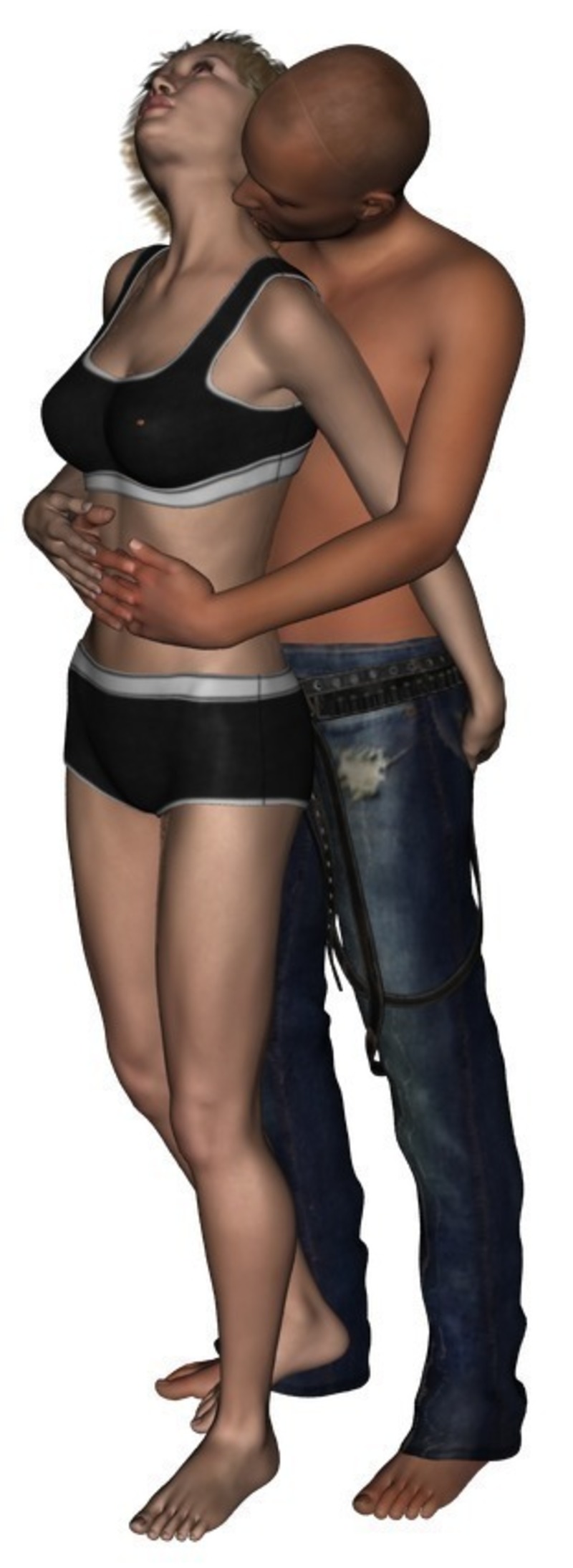 Couple kissing Version 2 dressed 