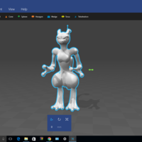 Small Female version of mew two my style fandom 3D Printing 132730