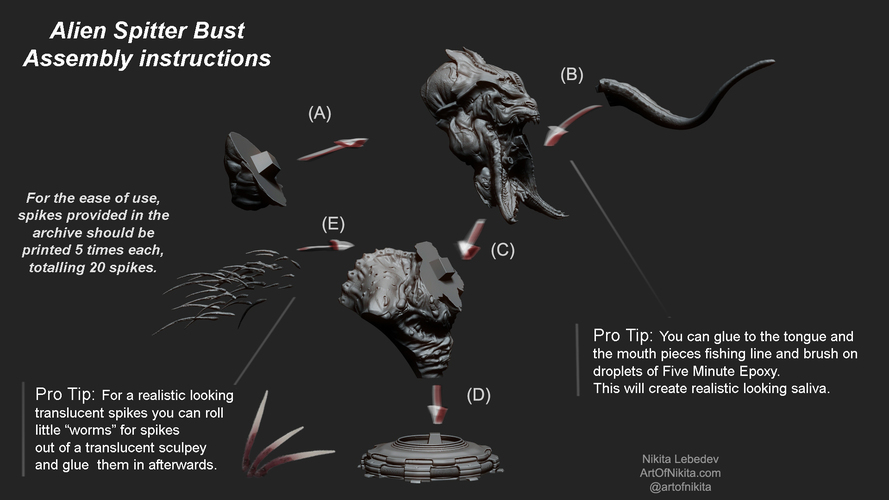 Alien Spitter 3D Print 133473