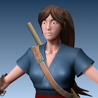 Small Kunoichi Ninja Girl 3D Printing 133536
