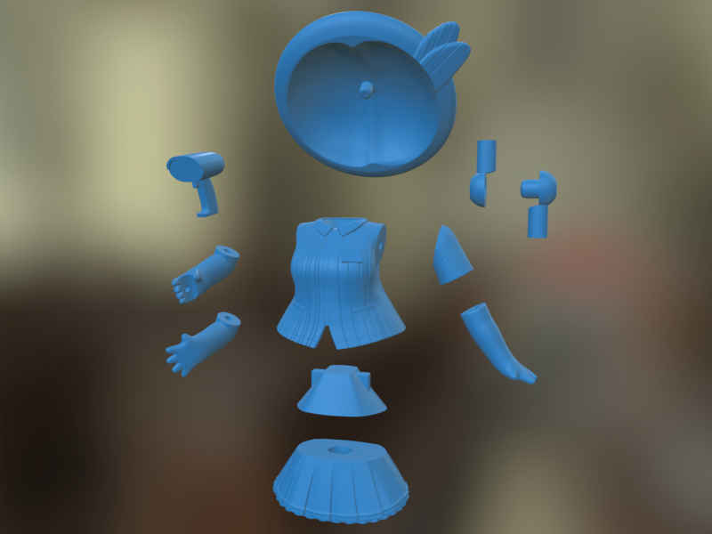 Chibi Conbini Girl Set 3Dprint Data