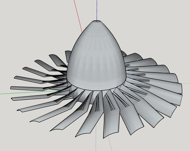 Main Turbine Blade for a Jet Engine 3D Print 133698