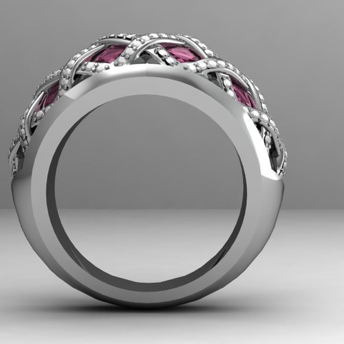Criss Cross Fashion Ring 3D Print 133722