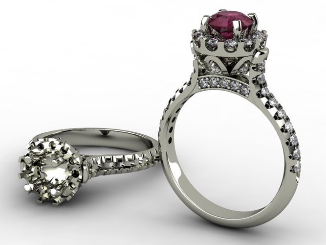 Elegant Engagement Ring  3D Print 133745