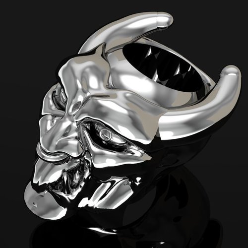 Demon Gothic Ring  3D Print 133747