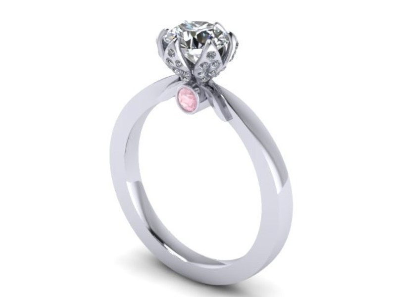 Tulip Engagement Flower Ring