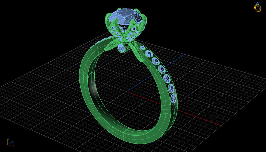 Tulip Engagement Flower Ring 3D Print 133797