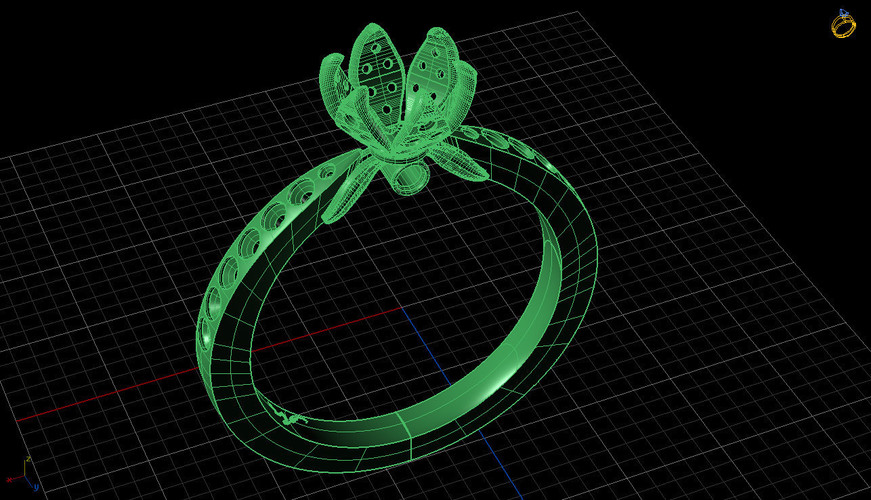 Tulip Engagement Flower Ring 3D Print 133800