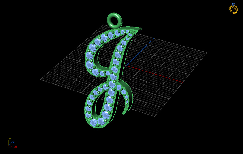 J Letter Pendant/Charm 3D Print 133861