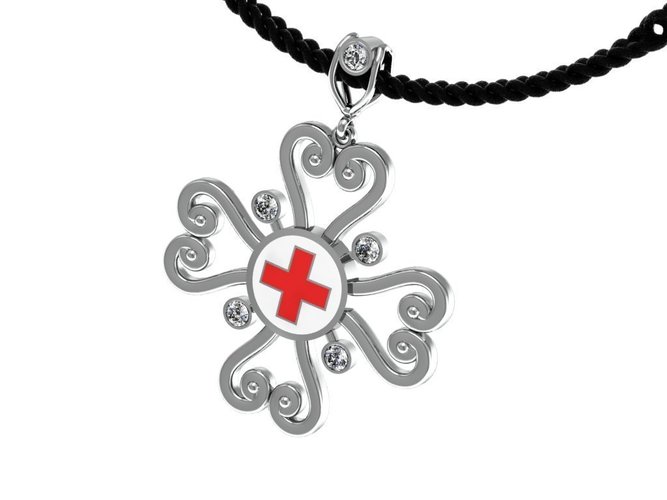 Red Cross Pendant Fashion 3D Print 133868