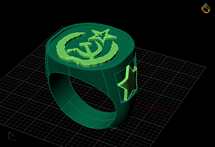 Soviet Russian Signet Ring 3D Print 133874