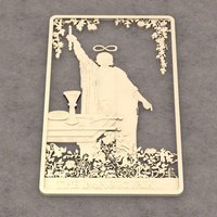 Small The Magician Tarot Card Brooch/Pin 3D Printing 133875
