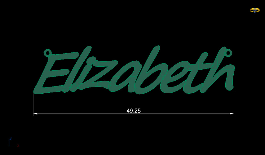Elizabeth Name Pendant/Pin/Charm 3D Print 133890