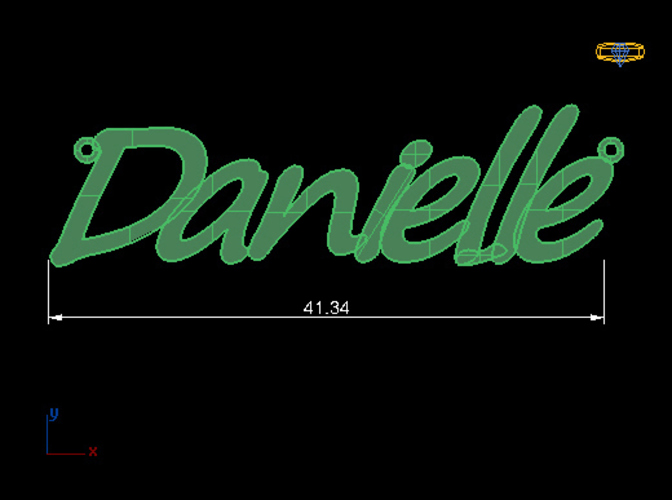 Danielle Name Pendant/Pin/Charm 3D Print 133893