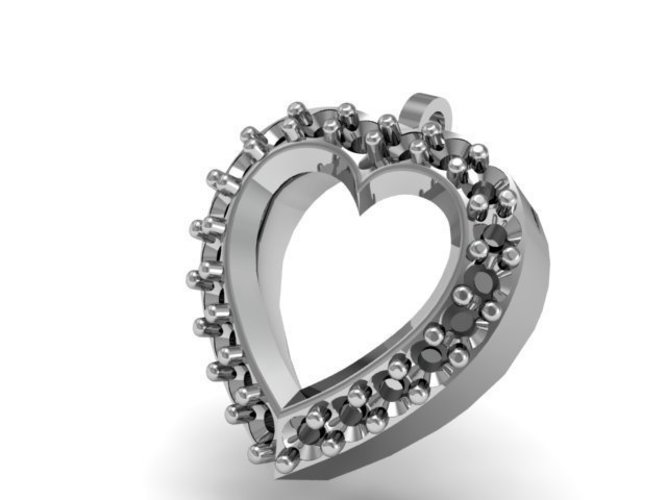 Diamond Heart Pendant 3D Print 133904