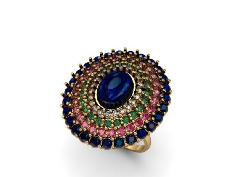 Cluster Stones Fashion Ring