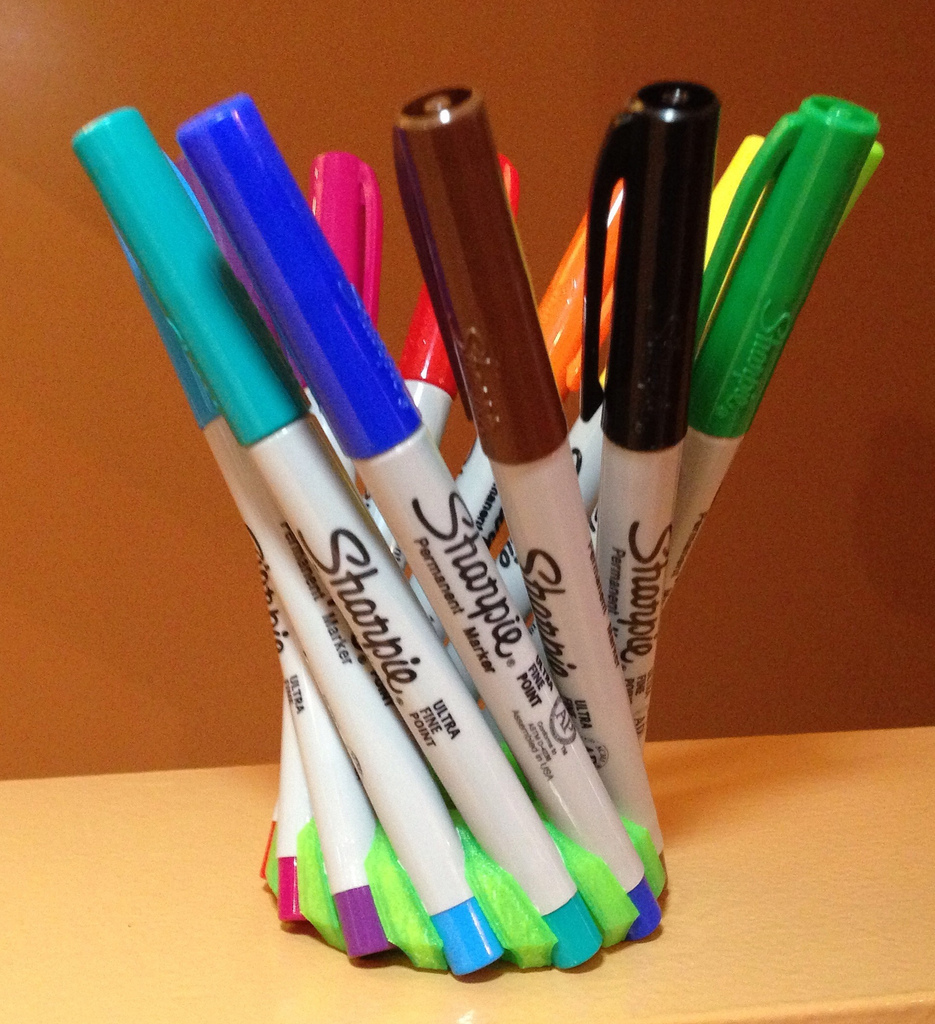 3D Printed Crown of 12 Sharpie Ultra Fine Pens by John Biehler