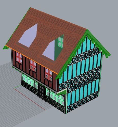 SCALEPRINT 28 MM COMPLETE TUDOR BUILDING SMALL TAVERN 3D Print 134397