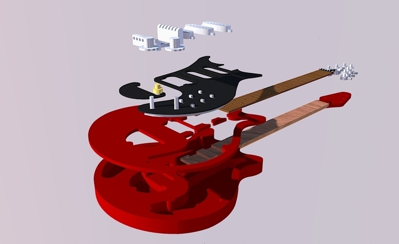 Brian May's red special in scale 1:4