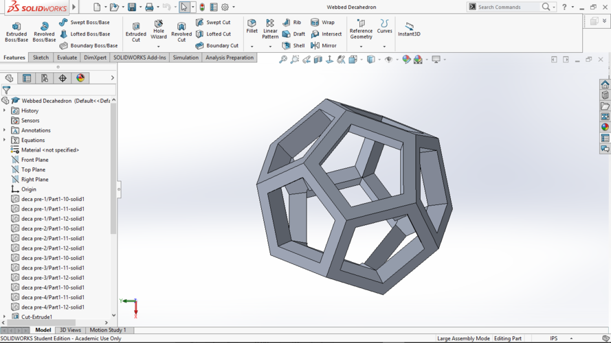 Webbed Decahedron 3D Print 134930