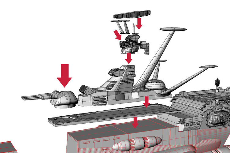 ALBATOR / ARCADIA '78 of Capitan Harlock Full assembly KIT 3D Print 135283