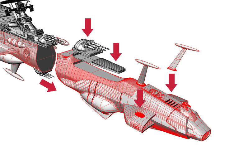 ALBATOR / ARCADIA '78 of Capitan Harlock Full assembly KIT 3D Print 135285