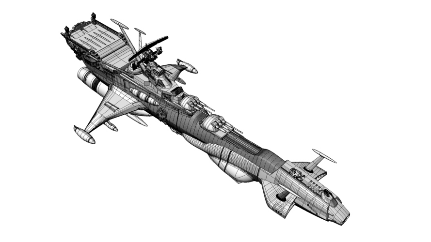 3D Printed ALBATOR / ARCADIA '78 of Capitan Harlock Full assembly KIT ...