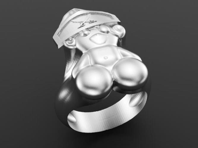 Pirate bear ring  3D Print 135307