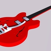 Gibson ES 335 vintage in scale 1:4 fully 3D printable - Thumbnail 1