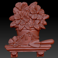 Pot of flowers on a shelf - Thumbnail 1